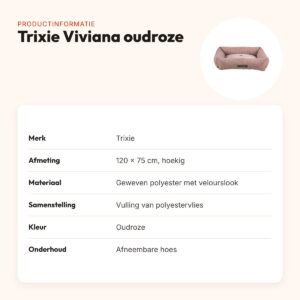 Trixie hondenmand Viviana hoekig oudroze 120 x 75 cm – productinformatie