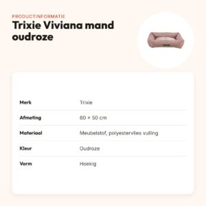 Trixie hondenmand Viviana oudroze 60 x 50 cm – hoekig, meubelstof – productinformatie