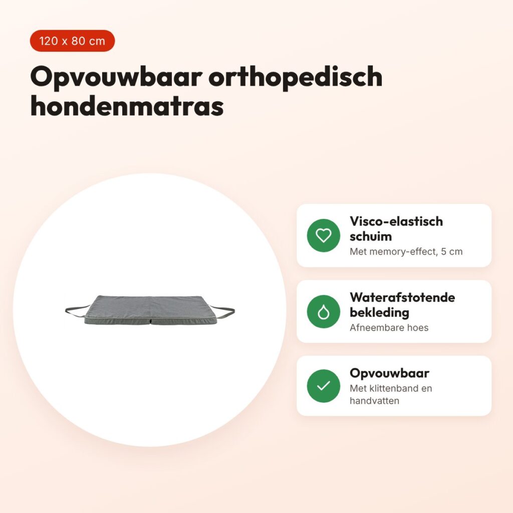 Trixie hondenmatras Samoa Vital donkergroen 120 x 80 cm – opvouwbaar – voordelen