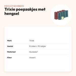 Trixie hondenpoepzakjes met hengsel 8 x 15 stuks – assorti – productinformatie