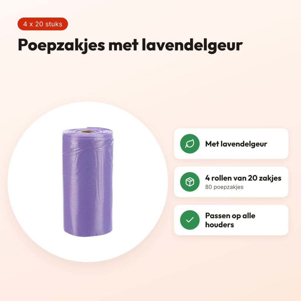 Trixie hondenpoepzakjes met lavendelgeur 4 x 20 stuks – voordelen