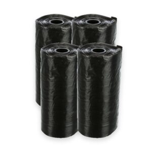 Trixie hondenpoepzakjes zwart met pootafdrukken 4 x 20 stuks