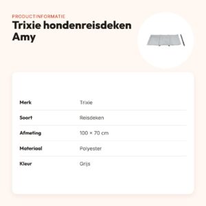 Trixie hondenreisdeken Amy grijs 100 x 70 cm – waterafstotend – productinformatie