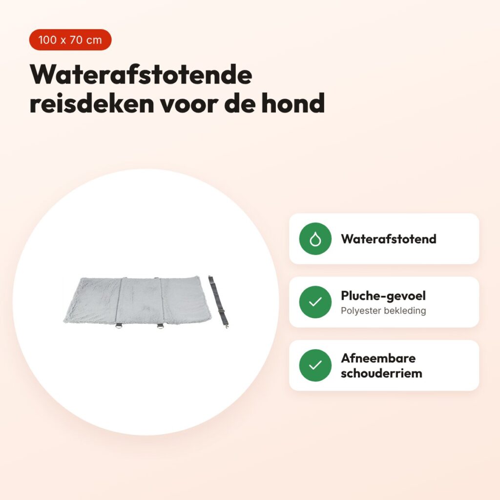 Trixie hondenreisdeken Amy grijs 100 x 70 cm – waterafstotend – voordelen