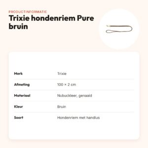 Trixie hondenriem Pure leer bruin 100 x 2 cm – nubuckleer – productinformatie