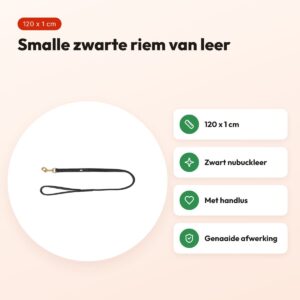 Trixie hondenriem Pure leer zwart 120 x 1 cm – nubuckleer – voordelen