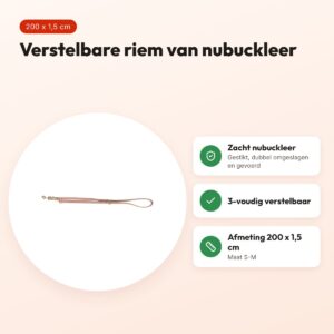 Trixie hondenriem Pure nubuckleer roze S-M 200 x 1,5 cm – voordelen