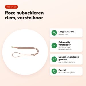 Trixie hondenriem Pure verstelbaar leer roze 200 x 1 cm – voordelen