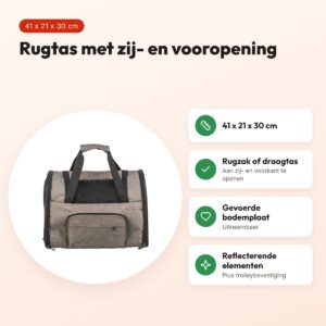 Trixie hondenrugtas Shiva bruin/beige 41 x 21 x 30 cm – voordelen