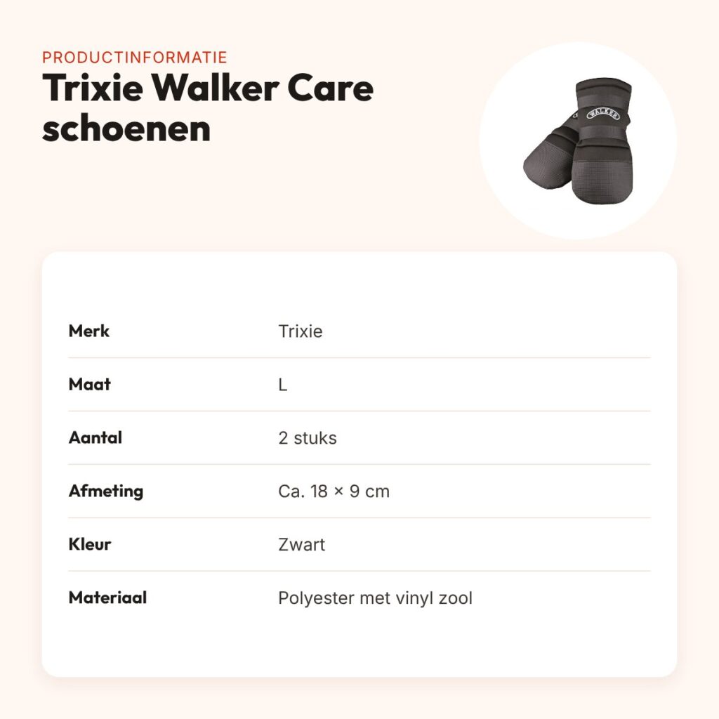 Trixie hondenschoenen Walker Care zwart L – 2 stuks, 18 x 9 cm – productinformatie