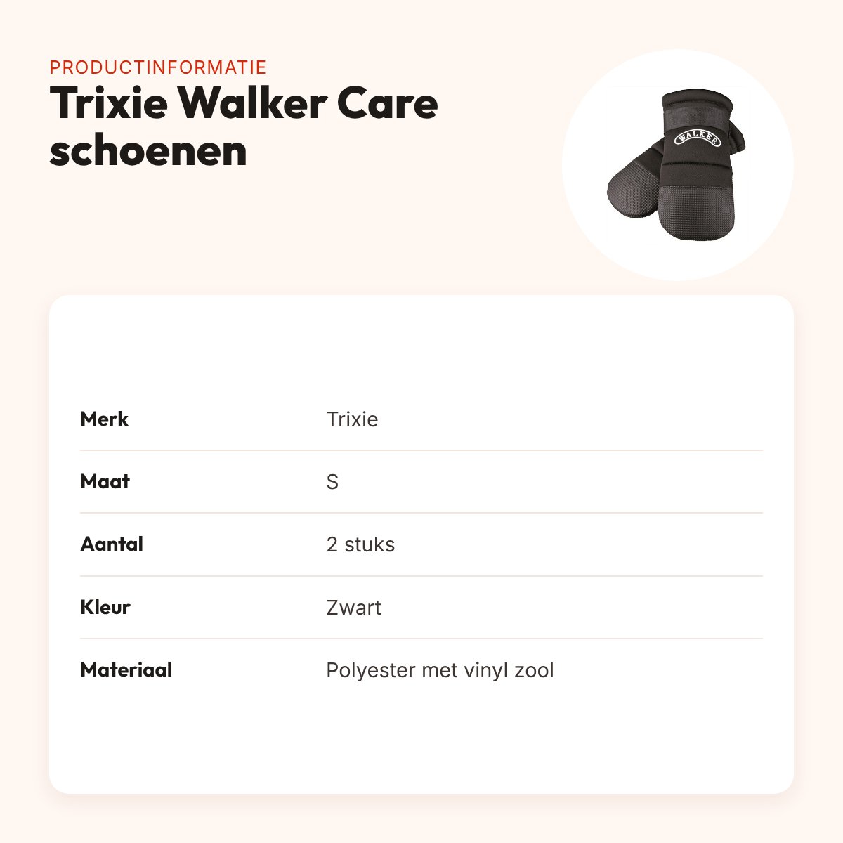 Trixie hondenschoenen Walker Care zwart S – 2 stuks – productinformatie