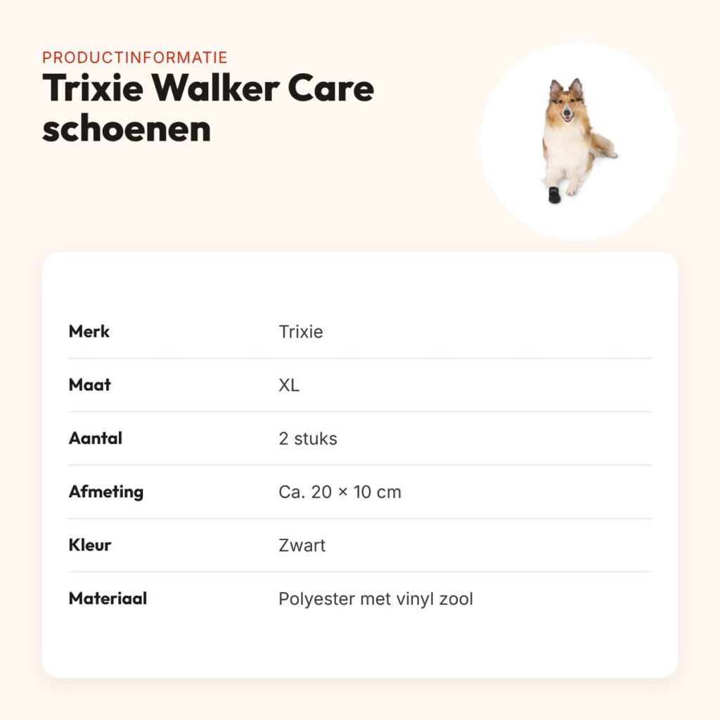 Trixie hondenschoenen Walker Care zwart XL – 2 stuks, 20 x 10 cm – productinformatie