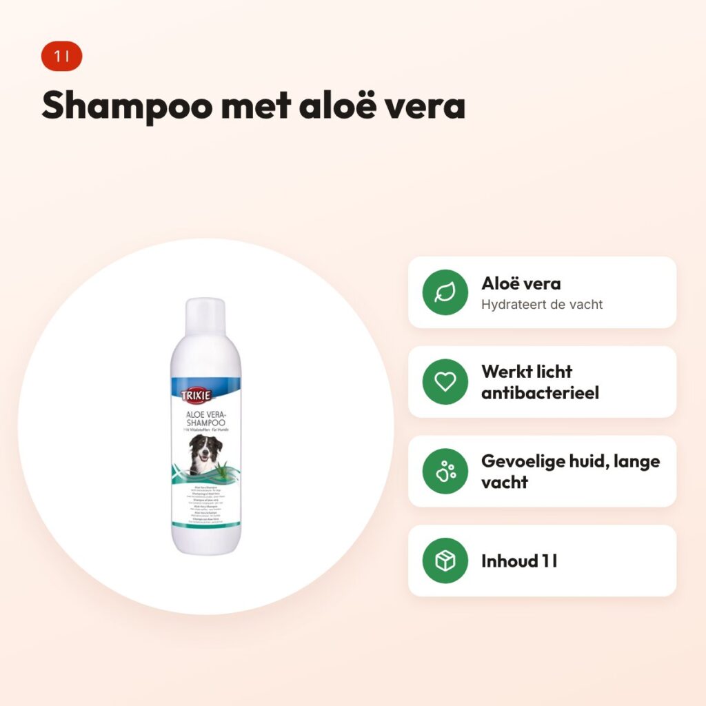 Trixie hondenshampoo aloë vera 1 l – gevoelige huid en lange vacht – voordelen