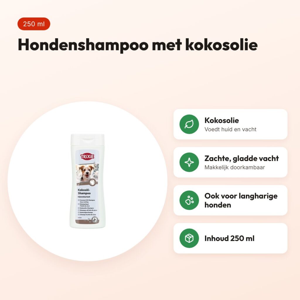 Trixie hondenshampoo kokosolie 250 ml – voordelen