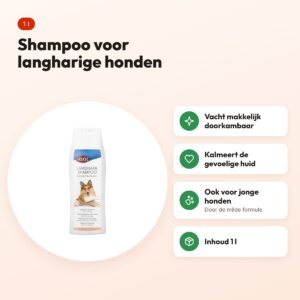 Trixie hondenshampoo langharige hond 1 l – doorkambare vacht – voordelen