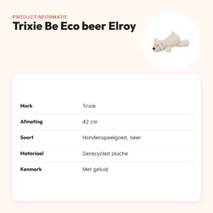Trixie hondenspeelgoed Be Eco beer Elroy 42 cm – gerecycled pluche – productinformatie