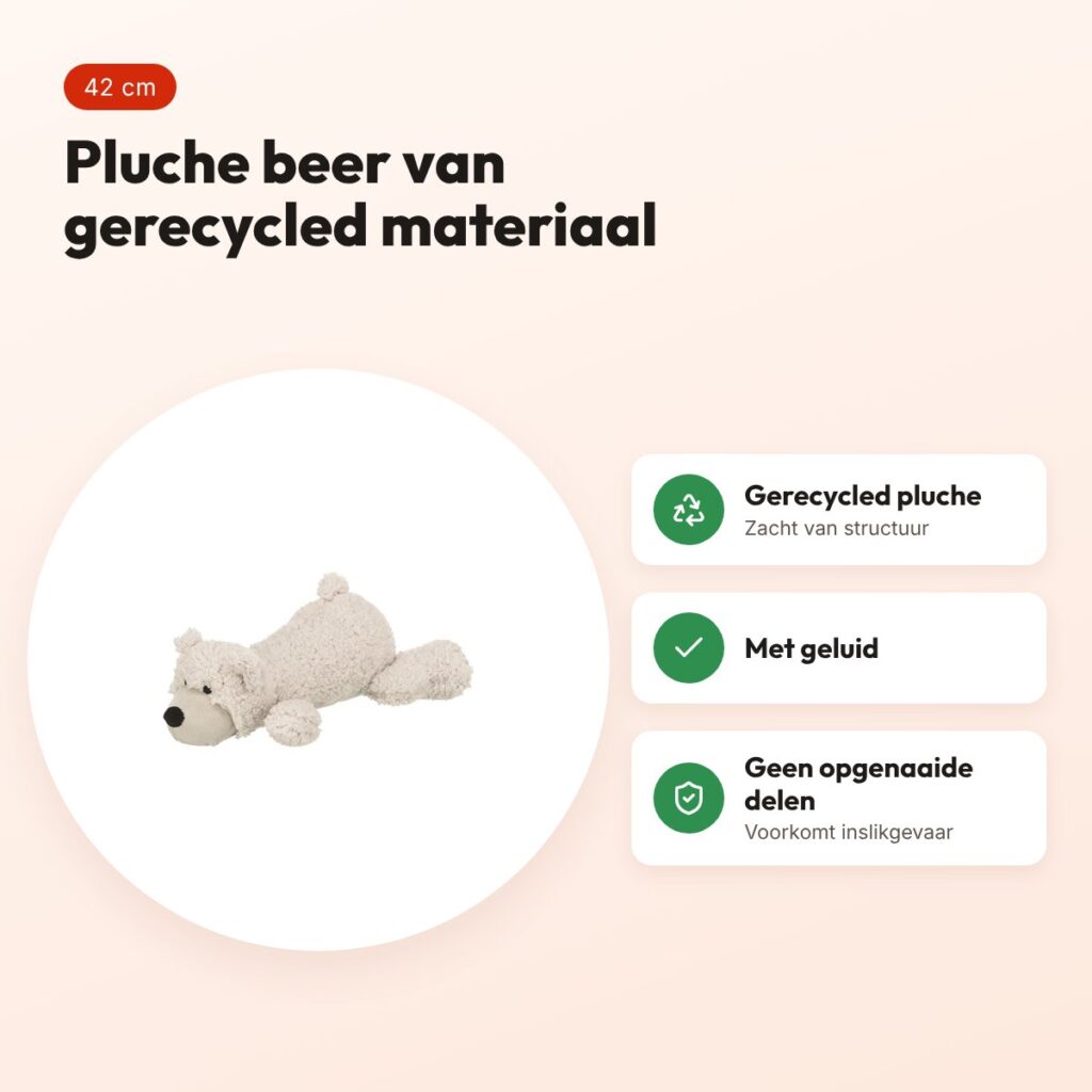 Trixie hondenspeelgoed Be Eco beer Elroy 42 cm – gerecycled pluche – voordelen