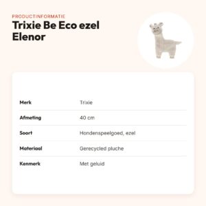 Trixie hondenspeelgoed Be Eco ezel Elenor 40 cm – gerecycled pluche – productinformatie
