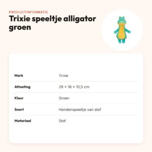 Trixie hondenspeeltje alligator groen 29 x 16 x 10,5 cm – stof – productinformatie