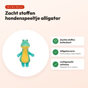 Trixie hondenspeeltje alligator groen 29 x 16 x 10,5 cm – stof – voordelen
