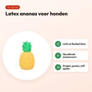 Trixie hondenspeeltje ananas latex geel 14 x 8,5 x 8,5 cm – voordelen
