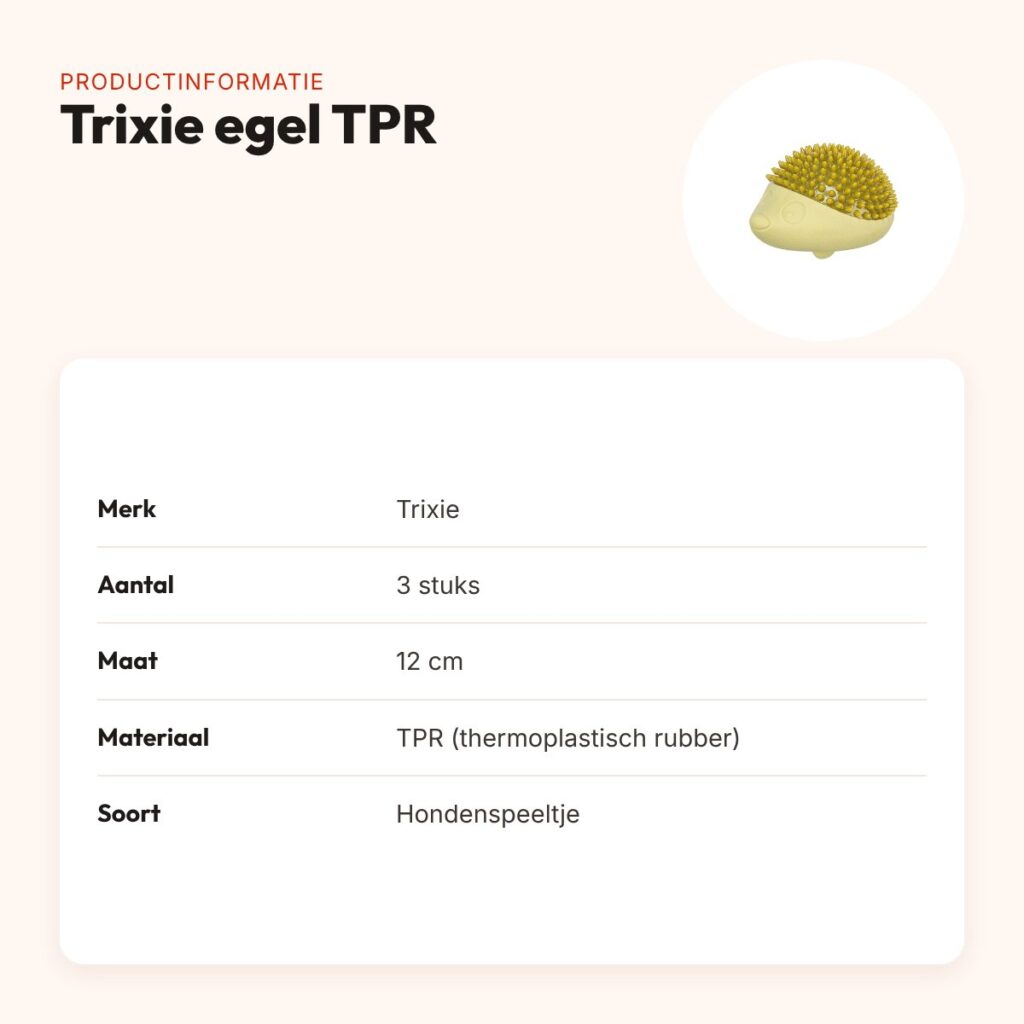 Trixie hondenspeeltje egel TPR 12 cm – 3 stuks – productinformatie