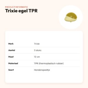 Trixie hondenspeeltje egel TPR 12 cm – 3 stuks – productinformatie
