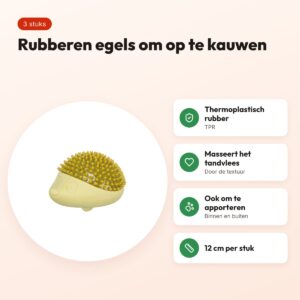 Trixie hondenspeeltje egel TPR 12 cm – 3 stuks – voordelen
