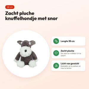 Trixie hondenspeeltje hond met snor pluche grijs 38 cm – voordelen