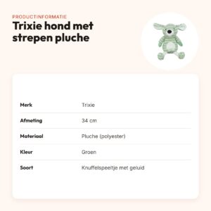 Trixie hondenspeeltje hond met strepen pluche groen 34 cm – met geluid – productinformatie