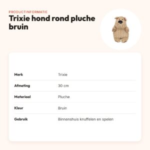 Trixie hondenspeeltje hond rond pluche bruin 30 cm – productinformatie