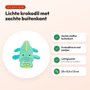 Trixie hondenspeeltje krokodil aqua/groen 33 x 13,5 x 7,5 cm – stof – voordelen
