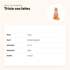 Trixie hondenspeeltje vos latex 17 cm – 3 stuks, met geluid – productinformatie