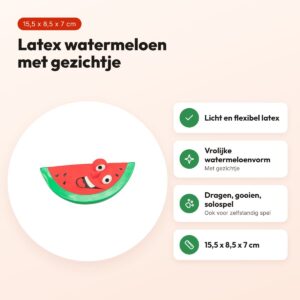 Trixie hondenspeeltje watermeloen latex rood/groen 15,5 x 8,5 x 7 cm – voordelen