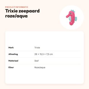 Trixie hondenspeeltje zeepaard roze/aqua 28 x 15,5 x 7,5 cm – stof – productinformatie