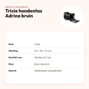Trixie hondentas Adrina met print bruin 42 x 26 x 27 cm – tot 7 kg – productinformatie