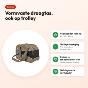 Trixie hondentas Alison zand 43 x 20 x 29 cm – vormvast, tot 8 kg – voordelen