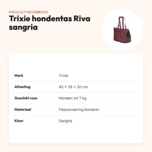Trixie hondentas Riva sangria 45 x 26 x 30 cm – tot 7 kg – productinformatie