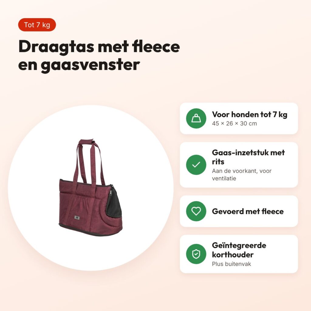 Trixie hondentas Riva sangria 45 x 26 x 30 cm – tot 7 kg – voordelen