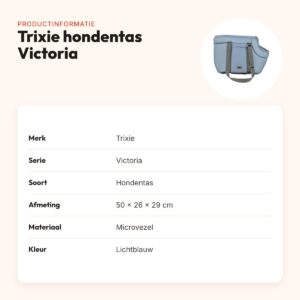 Trixie hondentas Victoria lichtblauw 50 x 26 x 29 cm – microvezel – productinformatie