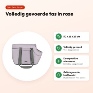 Trixie hondentas Victoria roze 50 x 26 x 29 cm – gevoerd – voordelen