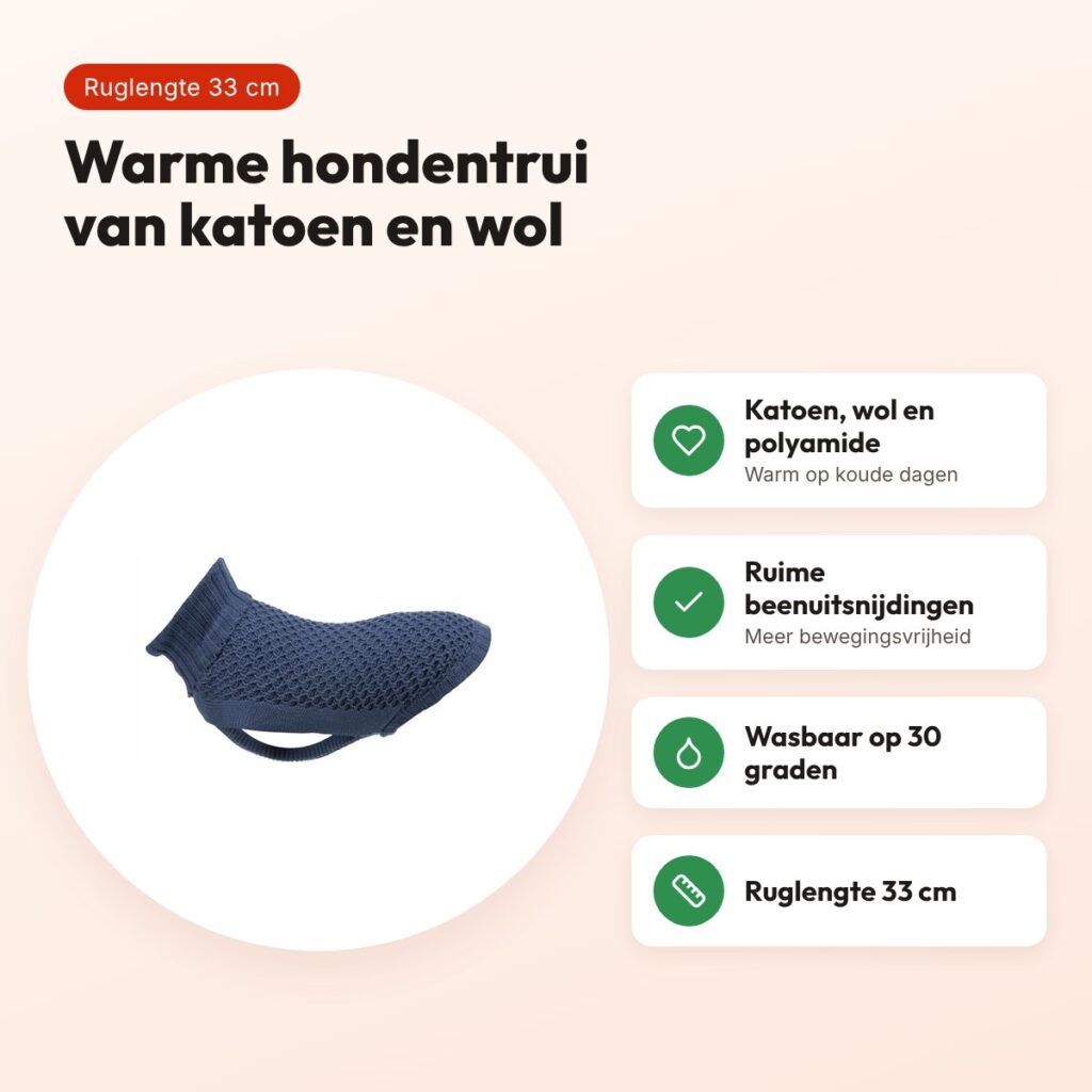 Trixie hondentrui Norwood blauw 33 cm – katoen, wol en polyamide – voordelen