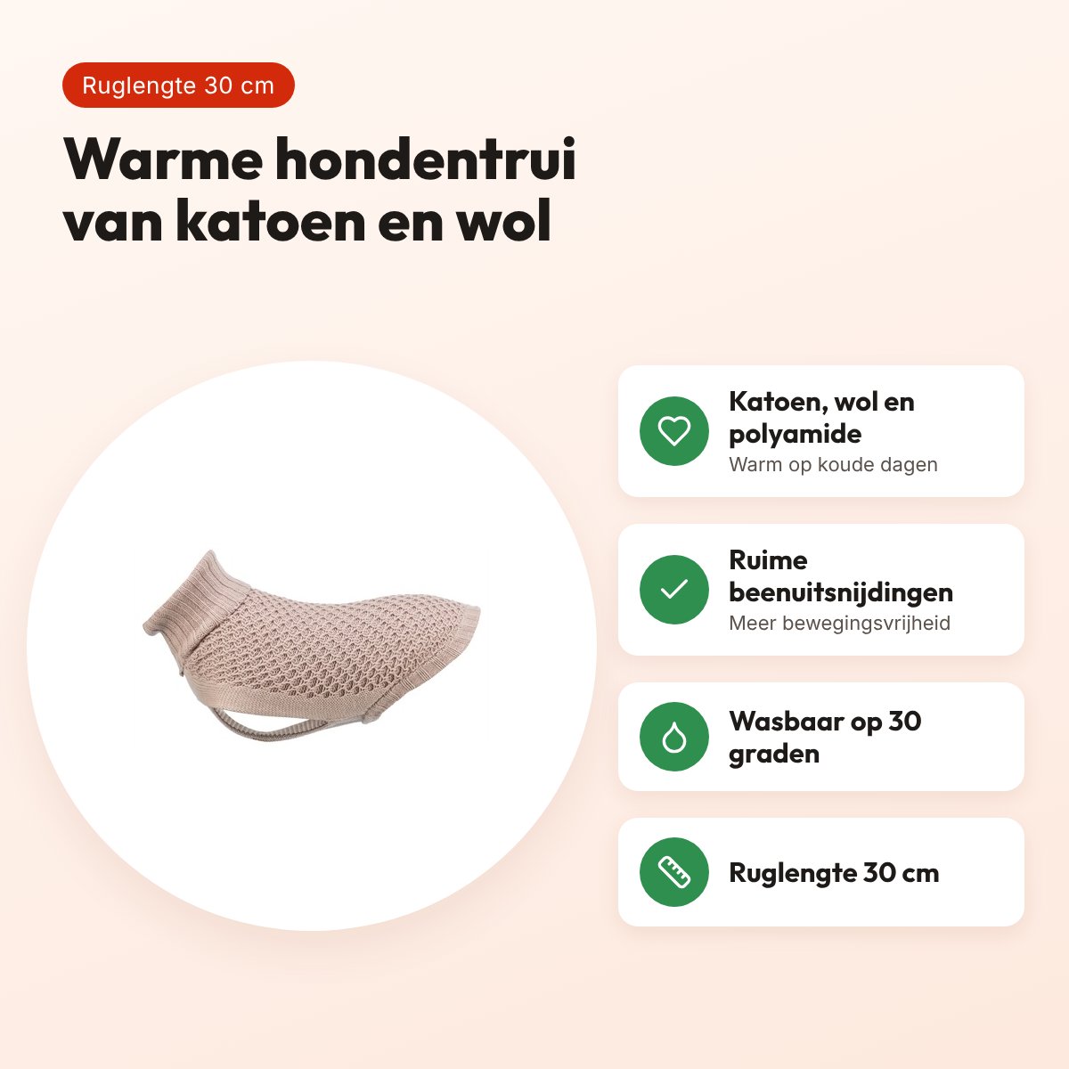 Trixie hondentrui Norwood blush 30 cm – katoen, wol en polyamide – voordelen