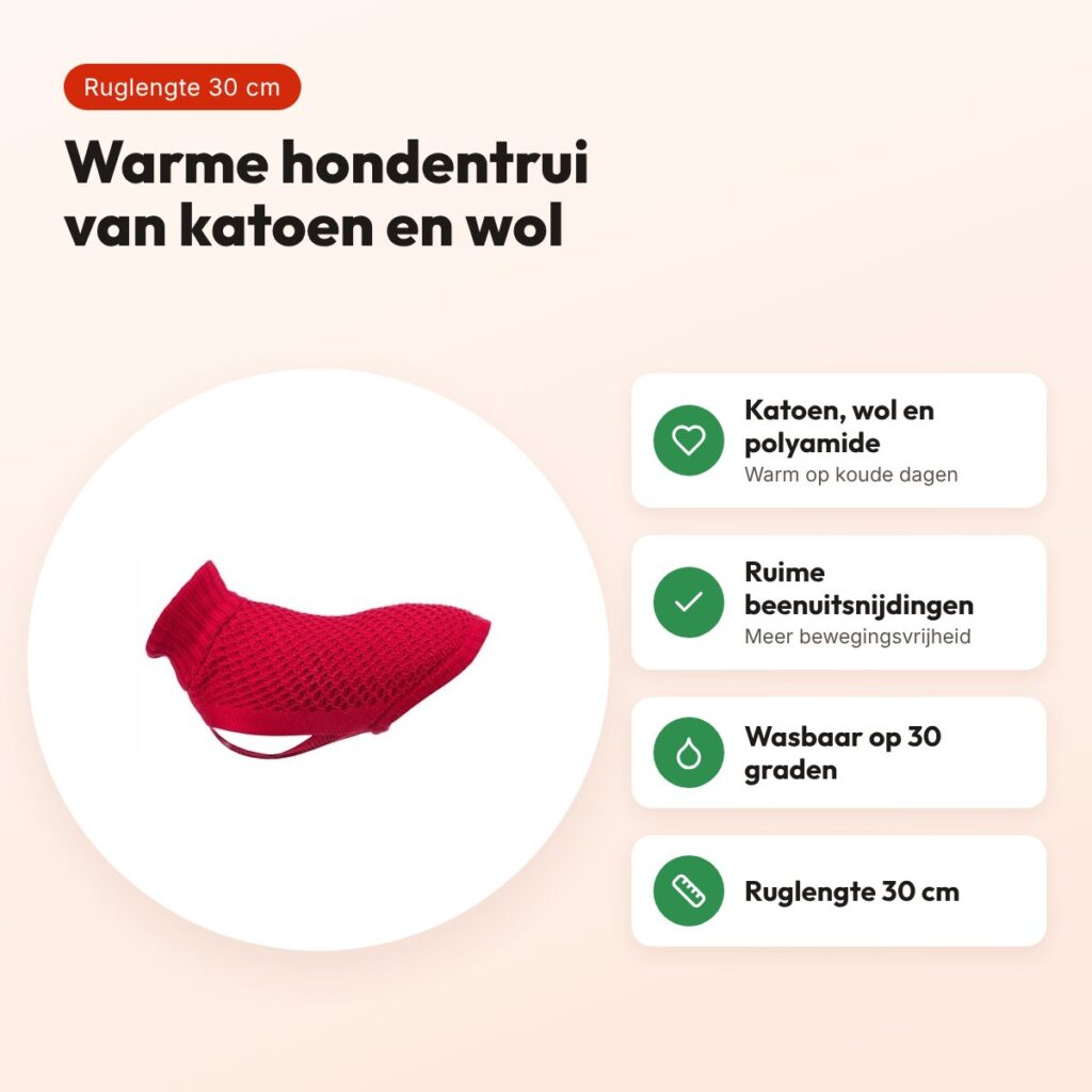 Trixie hondentrui Norwood rood 30 cm – katoen, wol en polyamide – voordelen