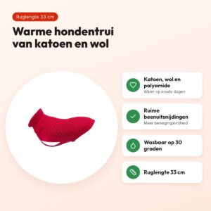 Trixie hondentrui Norwood rood 33 cm – katoen, wol en polyamide – voordelen