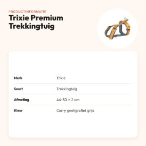Trixie hondentuig Premium Trekking curry geel/grafiet grijs 44-53 cm – productinformatie