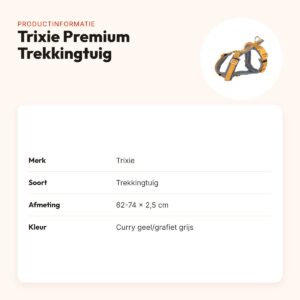 Trixie hondentuig Premium Trekking curry geel/grafiet grijs 62-74 cm – productinformatie