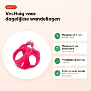 Trixie hondentuig Urbanvest mesh fuchsia XS 38-41 x 1,5 cm – voordelen