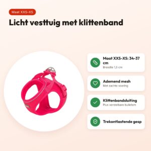 Trixie hondentuig Urbanvest mesh fuchsia XXS-XS 34-37 x 1,5 cm – voordelen