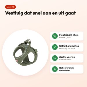 Trixie hondentuig Urbanvest mesh olijfgroen XS 38-41 x 1,5 cm – voordelen